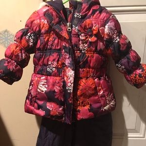 2 piece snowsuit & winter coat. In Good Condition